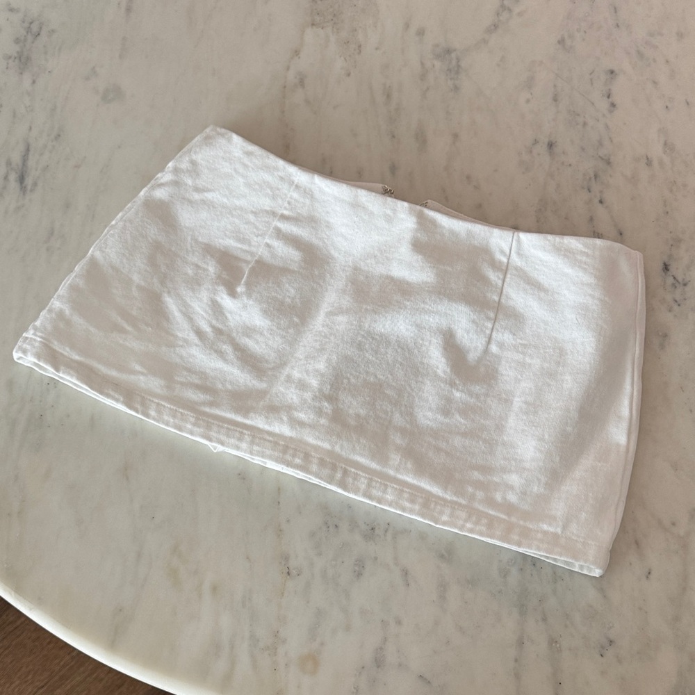 Edikted White Cotton Micro Mini Skort